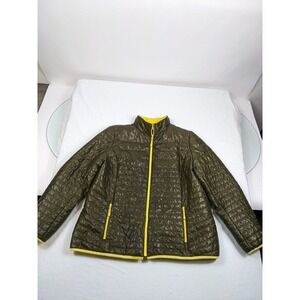 Talbots Primaloft Jacket Full Zip Light Weight Army Green XL Womens